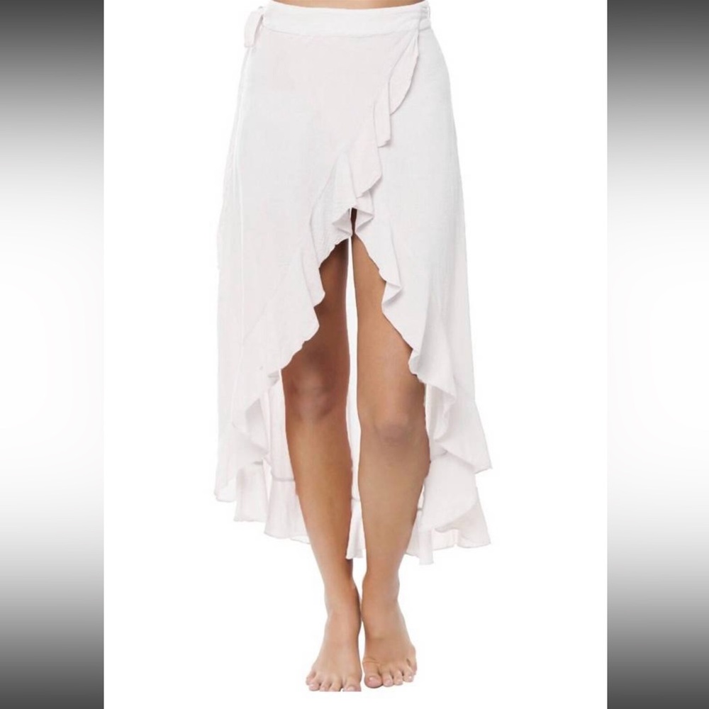 9Seed Salona core cotton wrap skirt in white